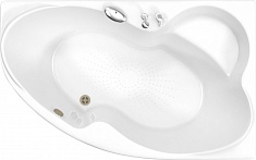 BellSan Акриловая ванна Индиго 168x110 L с гидромассажем белая/бронза